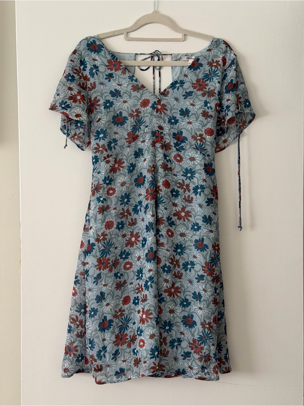 Madewell Open-Back Mini Dress in Wildflower Garden Blue Floral - Size 2